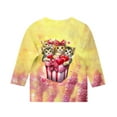 thumbnail image 4 of Auroural 5T Girls Clothes 5T Girls Shirts Long Sleeve 3-12Years Children's Fashion Cute Playful Print 3/4 Sleeve Round Neck Tops/shirt Yellow, 4 of 5