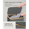 thumbnail image 4 of SONGMICS Organizador de Colada, Cesto para Ropa, Tela Oxford, Plegable, Bambú, Baño, Dormitorio, 100 L, Gris Pizarra MLCB518GN01, 4 of 6