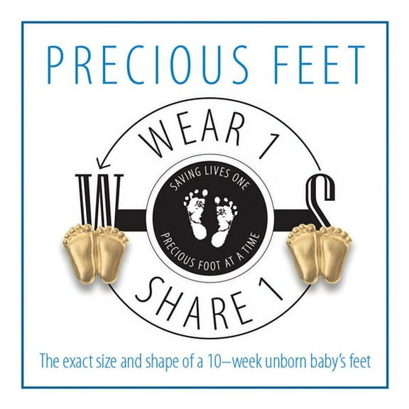 Precious Feet, Gold-Colored, Wear1Share1 Card Jewelry, Lapel Pin