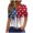 2-White, variant on SELONE Dress Shirts for Women Fourth of July Print Star Tops Buttons V Neck Short Sleeve Clothes Patriotic Graphic Wear