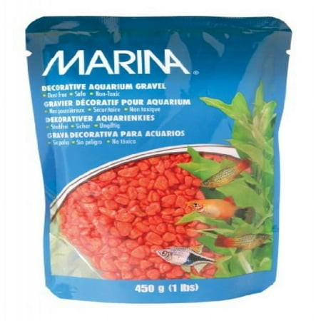 Marina Decorative Aquarium Gravel, Orange, 1-Pound Bag