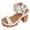 White, variant on Women's Platform Sandals Trendy Studded Chunky High Heel Ankle Buckle Strap Peep Toe Gothic Walking Shoes