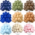 thumbnail image 2 of 10/20/30 piezas de globos azul marino con diseño de piel de color marrón y arena blanca, globos de látex para decoración de baby shower, fiestas de cumpleaños, suministros de decoración para bodas, 2 of 5