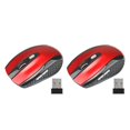 thumbnail image 3 of jesticaly Computer 2.4Ghz Wireless Optical Mouse Quick Speed Low Latency 6 Buttons Plastic Gaming Mice Desktop PC Portable Red 2Set, 3 of 6