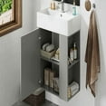 thumbnail image 2 of Barara King Modern Floating Bathoom Vanity Cabinet, 21.6 inch Modern Floating Bathroom Vanity with Ceramic Basin, Gray, 2 of 13