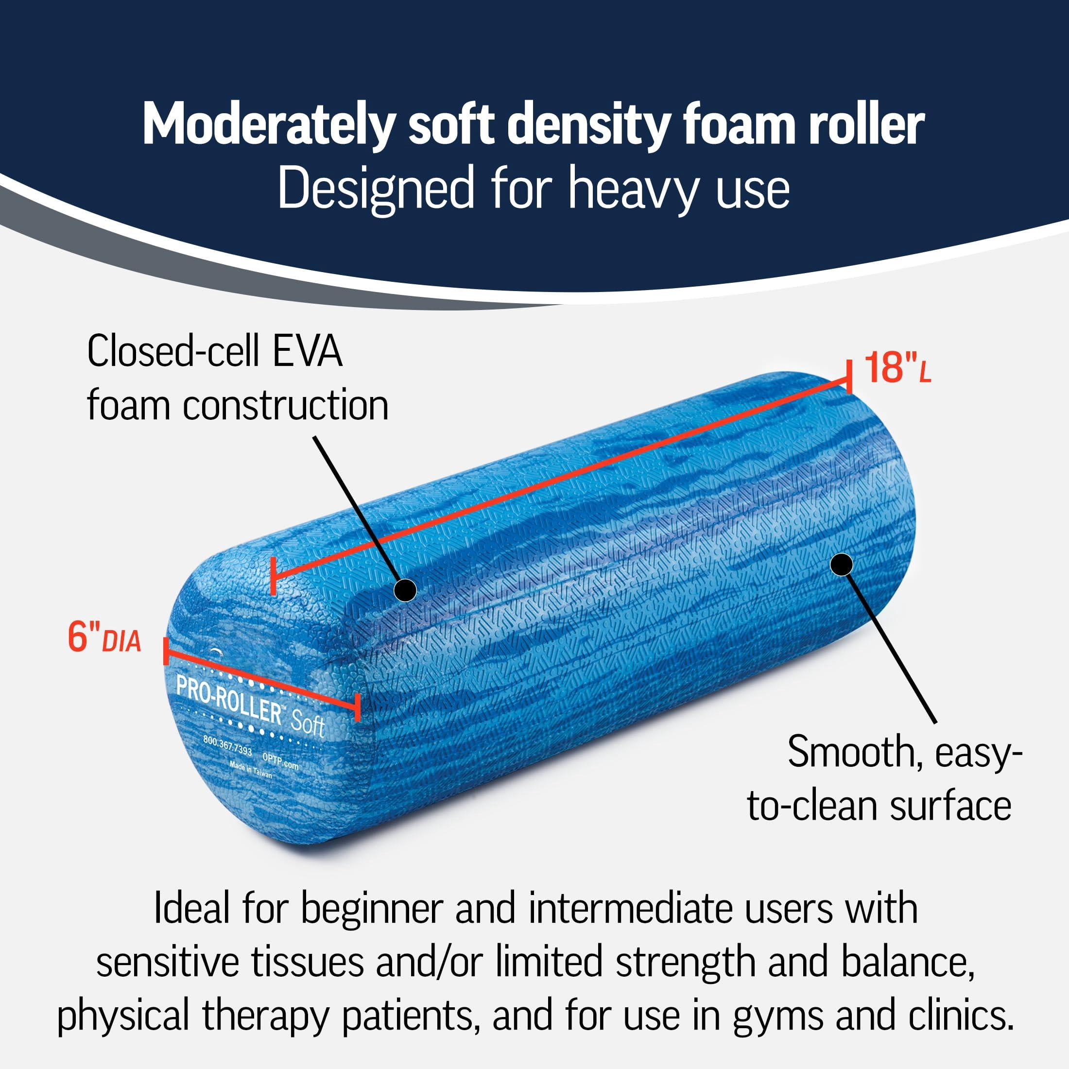Pro-roller Soft Density Foam Roller - Low For Physical  Pilates Yoga Roll Exercises And Blue 18" X 6"