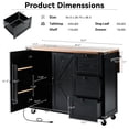 thumbnail image 4 of Kitchen island with 47 drop leaf and 36.5" height for customizable countertop and suitable height in bedrooms, 4 of 6