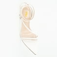 thumbnail image 3 of FSJ Women Sexy Rhinestones Pointed Open Toe Strappy Sandals Stiletto High Heel Studded Rivets Pumps Party Wedding Shoes Size 9.5 White, 3 of 3