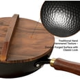 thumbnail image 2 of Uncoated Thick Iron Pot, Hand Hammered Uncoated Cast Iron Wok Pan for Healthy Cooking, Traditional Japanese Cast Iron Cookware Deep Frying Pot for Stir Fry, Gas Electric Induction, 2 of 7