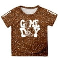 thumbnail image 4 of Fshinging Toddler Girls T Shirts Sequin Football Graphic Summer Tees Tops Glitter Print Short Sleeve Crew Neck Kids Clothes Size 6-7 Years, 4 of 4