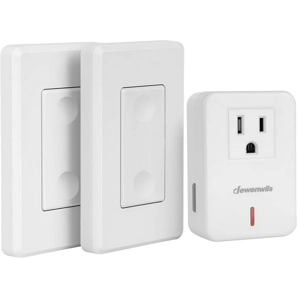 DEWENWILS Wireless Remote Wall Switch and Outlet, Plug in Remote Control Light Switch, No Wiring, Expandable, 100 ft RF