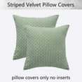 thumbnail image 4 of Ksopiavobs Pack of 2 Corduroy Decorative Throw Pillow Covers 22x22 Inch Soft Boho Striped Pillow Covers Modern Farmhouse Home Decor for Spring Sofa Living Room Couch Bed Sage Green, 4 of 4