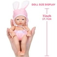 thumbnail image 3 of 7 Inch Realistic Baby Doll Soft Vinyl Reborn Doll with Pacifier Easter Gift for Girls Toddlers Pretend Play Ages 3 Plus, 3 of 7