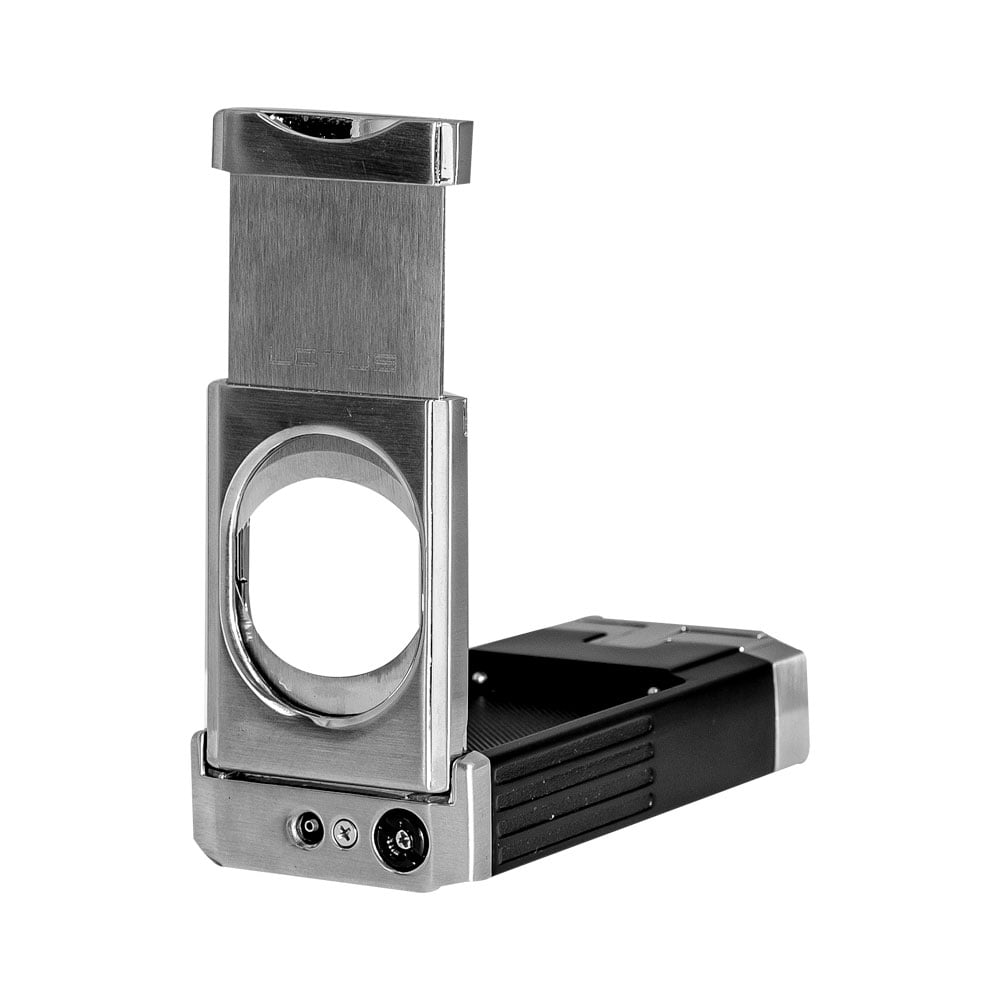 Lotus Duke Triple Torch Lighter with Cutter Black and Chrome