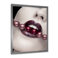 thumbnail image 2 of Designart 'Pearls Through Mouth With Heart Shape Lips' Modern Framed Art Print, 2 of 4