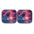 thumbnail image 7 of Daiia Hawaiian Island Beach Shark 2PCS Car Windshield Sun Shade, Foldable Sun Shield for Car Front Window, Auto Sun Blocker Visor Protector Universal for Truck SUV Pickup-Small, 7 of 7