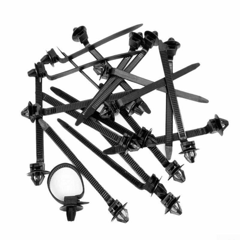 50x Car Nylon Push Clips Wire Tie Released Zip Straps Pipe Cable Fastener Bundle