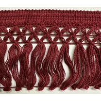 4" Chainette Trellis Tassel Fringe - 6 Yards! - Color: Burgundy