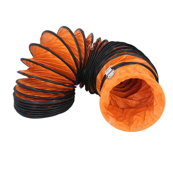 8 Inch Flexible Duct, Duct Hosing Pvc Flexible Duct Hose Flexible Pvc Pipe Flexible Exhaust Tubing with S Shaped Hook Steel Bracket for Exhaust Fan Heavy Duty 8in