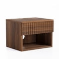 thumbnail image 2 of Joyyskill Floating Nightstand with Drawer Set of 4, Small Wall Mounted Bedside End Table, Modern Fluted Night Stand, Brown, 2 of 7