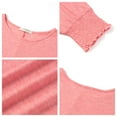 thumbnail image 4 of UVN Crewneck Blouse for Women Summer 3/4 Sleeve T-Shirts Casual Tees Ladies Loose Tops, 4 of 7