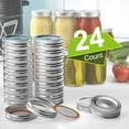 thumbnail image 1 of Regular Mouth Canning Lids & Rings for Ball, Kerr Jars - 24-Count Food Grade Metal Lids, 1 of 7