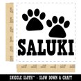 thumbnail image 2 of Saluki Dog Paw Prints Fun Text Self-Inking Rubber Stamp Ink Stamper - Red Ink - Large 1-1/2 Inch, 2 of 7