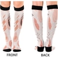 thumbnail image 2 of FREEAMG Cartoon Peach Compression Socks for Women Men, Circulation Knee High Stockings for Running Cycling Medical, 1Pair, 2 of 7