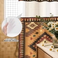 thumbnail image 2 of No Hook Shower Curtain with Built-in Rings - Retro Boho Washable Waterproof Fabric Bathroom Curtains for Hotel,Rentals, Stall 36 X 72 Inch , Aztec Southwest Tribal Floral Pattern Brown, 2 of 9