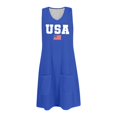 thumbnail image 6 of 4th of July Dress for Women: American Flag Tank Dresses Star Striped Splicing Loose V Neck Sundresses Blue S, 6 of 8