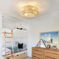 thumbnail image 3 of KAISITE 20 inch Boho Ceiling Fan with Light Kit and Remote, Dimmable Fan Light with Handmade Woven Rattan Shade for Bedroom, 3 of 11