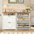 thumbnail image 2 of Casendy Shoe Storage Cabinet with 2 Flip Doors for 16 Shoes, Living Room Cabinet with Adjustable Storage Shelves, Wooden Shoe Rack for Entryway, White, 2 of 8