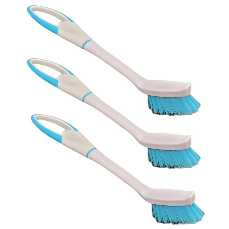Narrow Bristle Angled Non-Slip Floor and Tile Grout Cleaning Scrub Brush (3-pack)