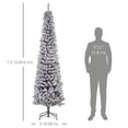 thumbnail image 2 of 7.5ft Black Flocked Pencil Christmas Tree with Realistic Tips | Slim Holiday Decor for Living Room & Entryway | Metal Stand Included, 2 of 7
