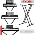 thumbnail image 4 of 5Core Keyboard Stand Double X Style Adjustable Piano Riser + Keyboard Piano Bench, 4 of 5
