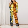 thumbnail image 2 of Vsdgher Halloween Fruit Platter Pajamas Set Long Sleeve Sleepwear Womens Button Down Nightwear Pj Sets-Small, 2 of 7