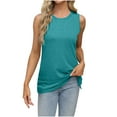 thumbnail image 1 of Pisexur Blouses pour Femmes Décontractées Mode Printemps/été Col Rond T-shirt Uni Manches Courtes Blouse Vert Menthe,P, 1 of 4