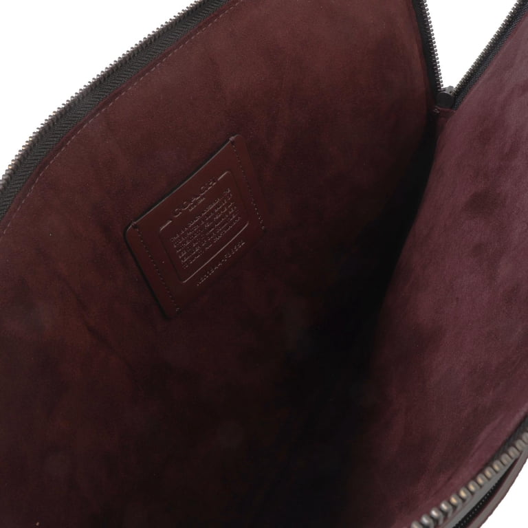 NWT COACH Laptop Tablet Case Signature Canvas Logo Black Oxblood