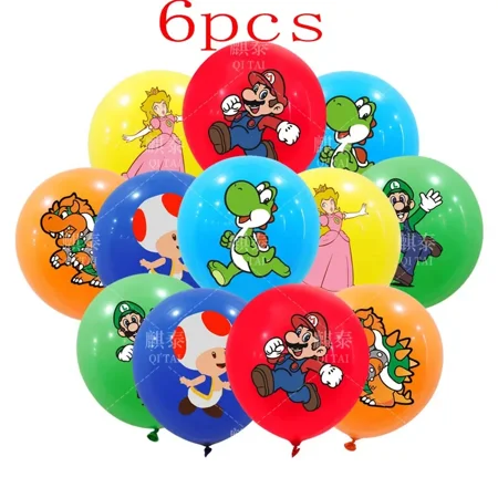 12/24pcs Super Mary Series Balloon Mario Bros Luigi Yoshi Anime Figures Balloon Toys Decoration Partys Supplies Children Gifts