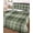 Green, Beige, Olive, variant on Full Size Quilt Bedding Set, Navy Buffalo Plaid Reversible Summer Quilt 3 Pieces, White Blue Farmhouse Modern Striped Lightweight Bedspreads Coverlets with 2 Pillow Shams for All Seasons