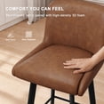 thumbnail image 5 of MultiHaven 26.1-Inch Bar Stools Set of 2,Swivel Counter Height Bar Stool with Back & Metal Legs,PU Leather Island Chairs Suitable for Kitchen,Bar,Cafe - Brown, 5 of 10