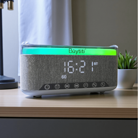 Radio Reloj Despertador Bluetooth Auxiliar Radio FM con Cargador Inalambrico 15W