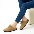 thumbnail image 5 of Ecetana Women's Suede Clogs & Mules Cork Footbed Slip On Leather Mules Indoor Outdoor Sandals, 5 of 6