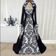 thumbnail image 1 of Women's Gothic Ruffle Bell Sleeve Corset Halloween Costume Plus Size Dress Pattern Print Necklace Trim Dress, 1 of 4
