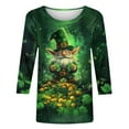 thumbnail image 5 of Wowcloth Woman's T-shirt with St. Patrick's Day Print, Round Neck, Loose Fit for Casual and Daily Wear, 5 of 5