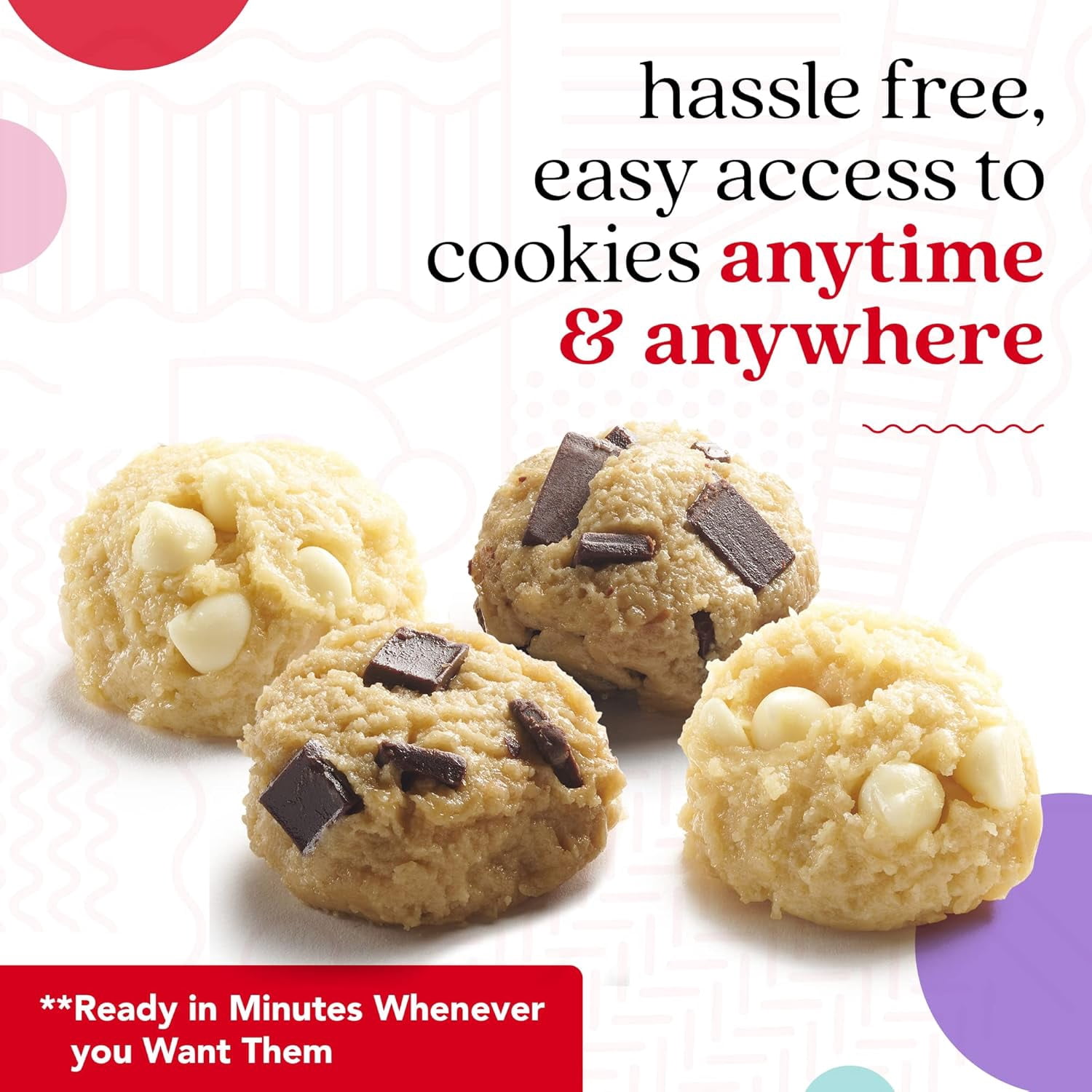 David's Cookies Preformed Frozen Cookie Dough, Chocolate Chunk and Macadamia White Chip, 80 Count