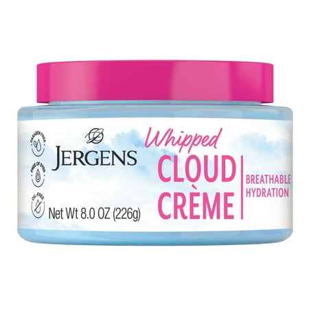 Jergens Hand and Body Lotion, Whipped Hydra Créme for Dry Skin, Breathable and Light-Weight Hydrating Body Cream, 8 Oz