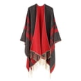 thumbnail image 2 of KIHOUT Cardigans for Women Plus Sizes Women's Solid Color Shawl Warm Collar Tassel Solid Color Knitted Cape Shawl and Wraps, 2 of 2
