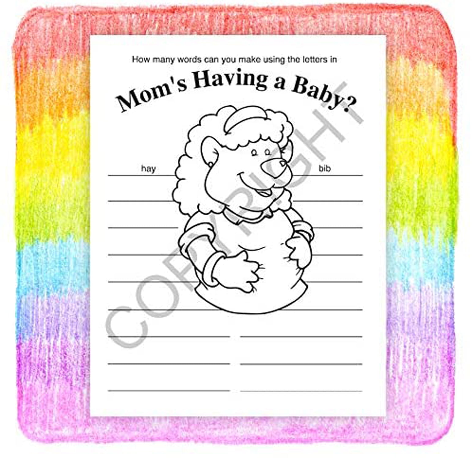 25 Pack - Mom's Having A Baby Kid's Coloring & Activity Books
