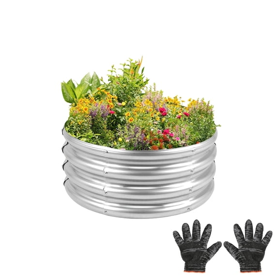 gardeal Galvanized Raised Garden Bed Kit, Rustproof Steel Metal Planter Box for Outdoor Flowers & Vegetables, 3x3x1FT